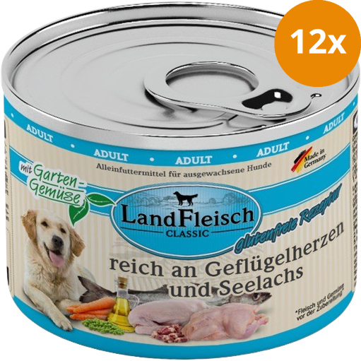 LandFleisch Dog Classic Geflügelherz & Seelachs 195 g