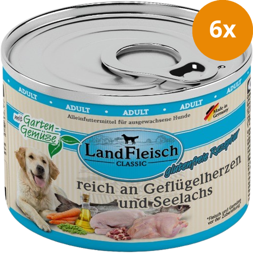 LandFleisch Dog Classic Geflügelherz & Seelachs 195 g