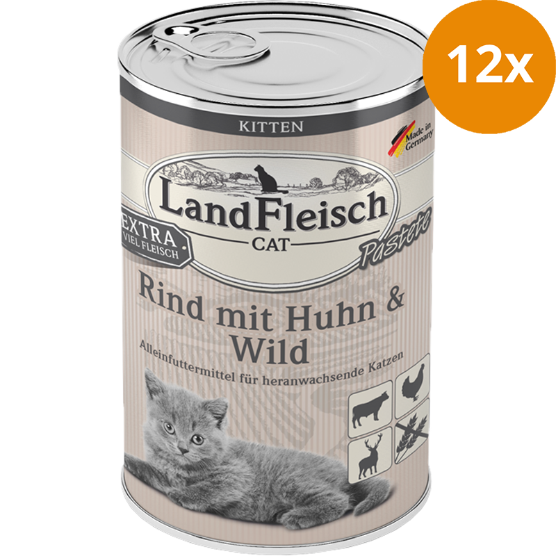 LandFleisch Kitten Pastete Rind, Huhn & Wild 400 g