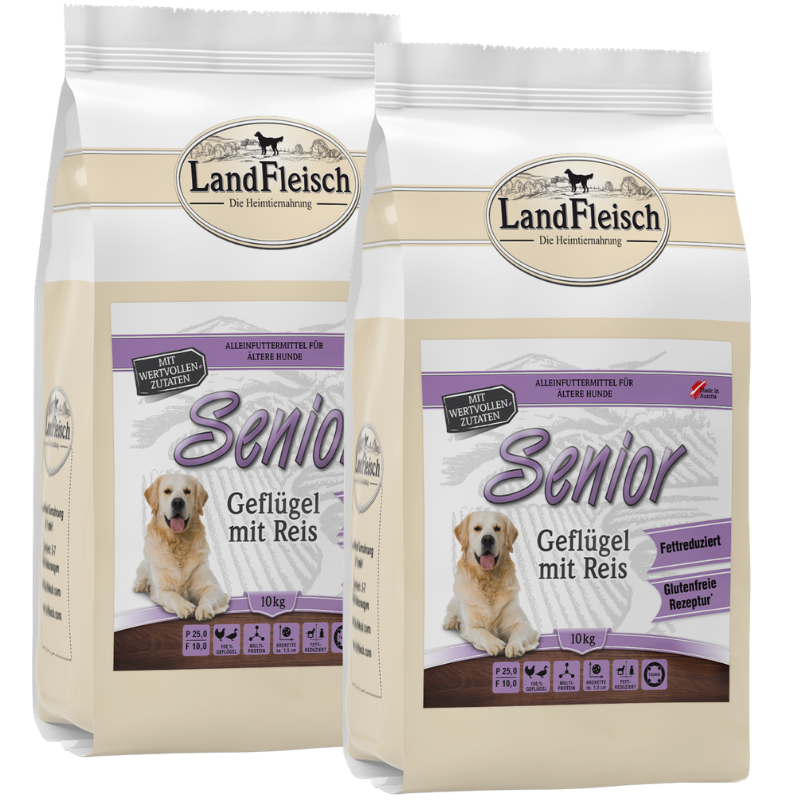LandFleisch Dog Trocken Senior Geflügel+Reis