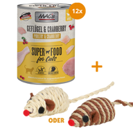 MAC's Cat Geflügel & Cranberry 12 x 800 g + GRATIS TRIXIE Spielmaus