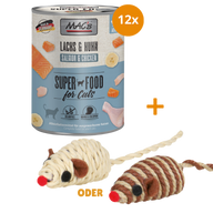 MAC's Cat Lachs & Hühnchen 12 x 800 g + GRATIS TRIXIE Spielmaus