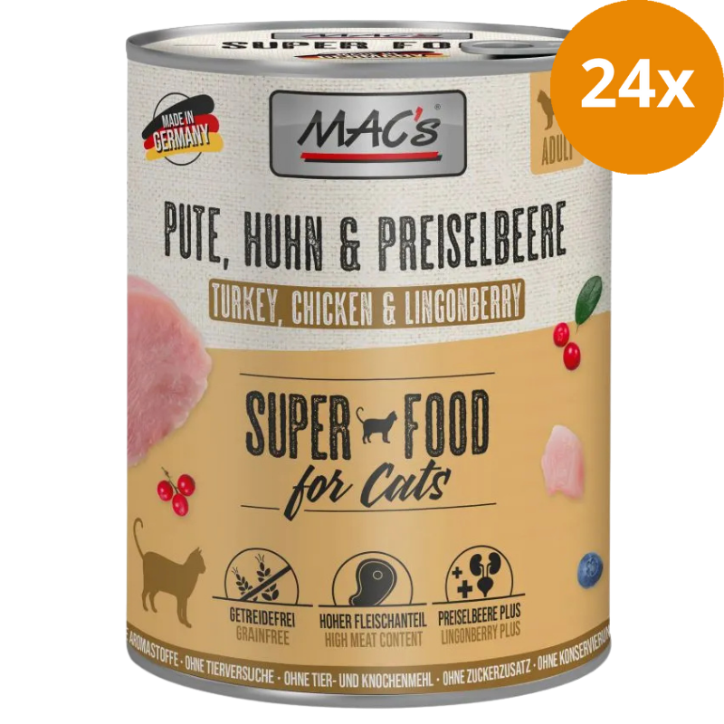MAC's Cat Pute, Huhn & Preiselbeere 800 g