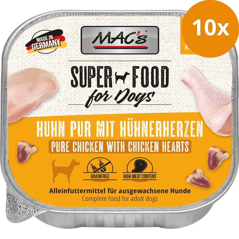MAC's Dog Huhn pur mit Hühnerherzen 150 g