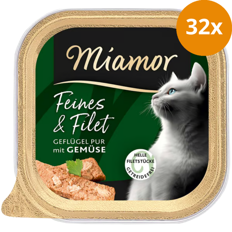 Miamor Schale Feines & Filet Geflügel Pur & Gemüse 100 g