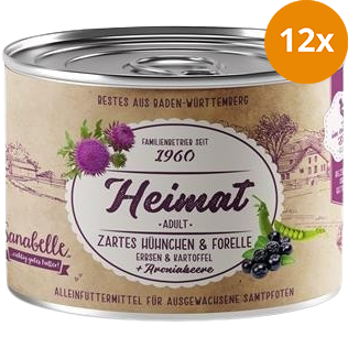 Sanabelle Heimat Dose zartes Hühnchen & Forelle mit Erbsen, Kartoffel und Aroniabeere 200 g
