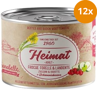 Sanabelle Heimat Dose frische Forelle & Landente mit Zucchini, Karotte und Johannisbeere 200 g