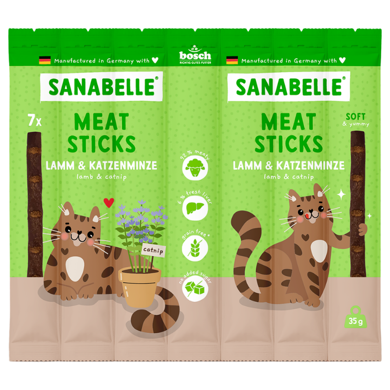Sanabelle Meat Sticks Lamm & Katzenminze 35 g