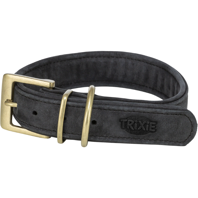 TRIXIE Pure Halsband, Leder extra breit