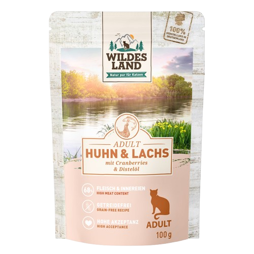 Wildes Land Huhn und Lachs mit Cranberries 100 g