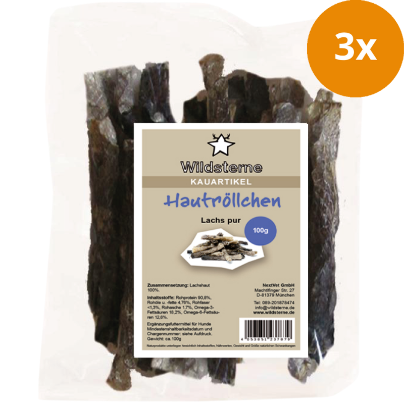 Wildsterne Hautröllchen Lachs pur 100 g
