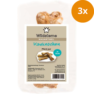 Wildsterne Kauknochen Pferd pur 12 cm (65 g)