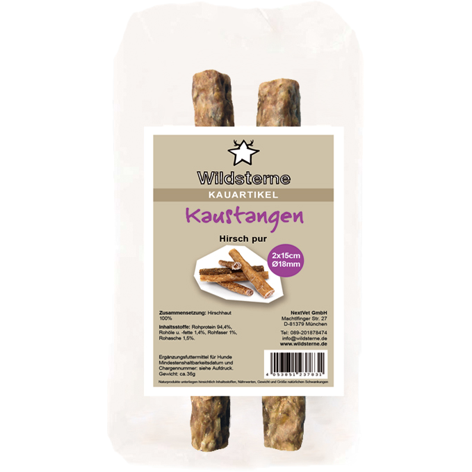 Wildsterne Kaustange Hirsch pur 15 cm (36 g)
